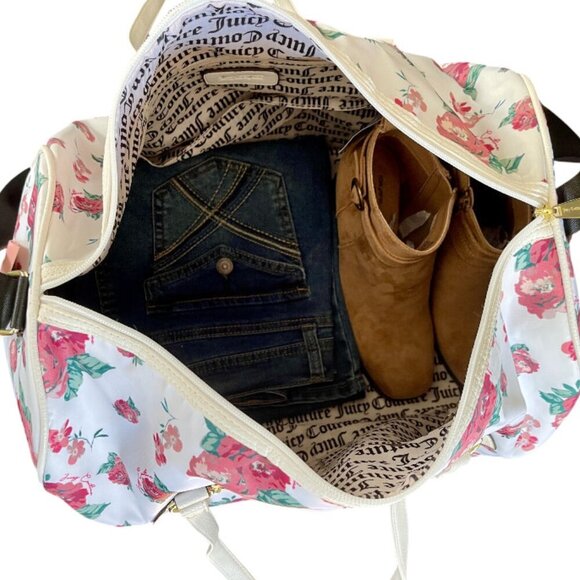 RARE Juicy Couture Lmtd Edition Floral Extra Large Weekender Travel Duffel Bag - Picture 8 of 13